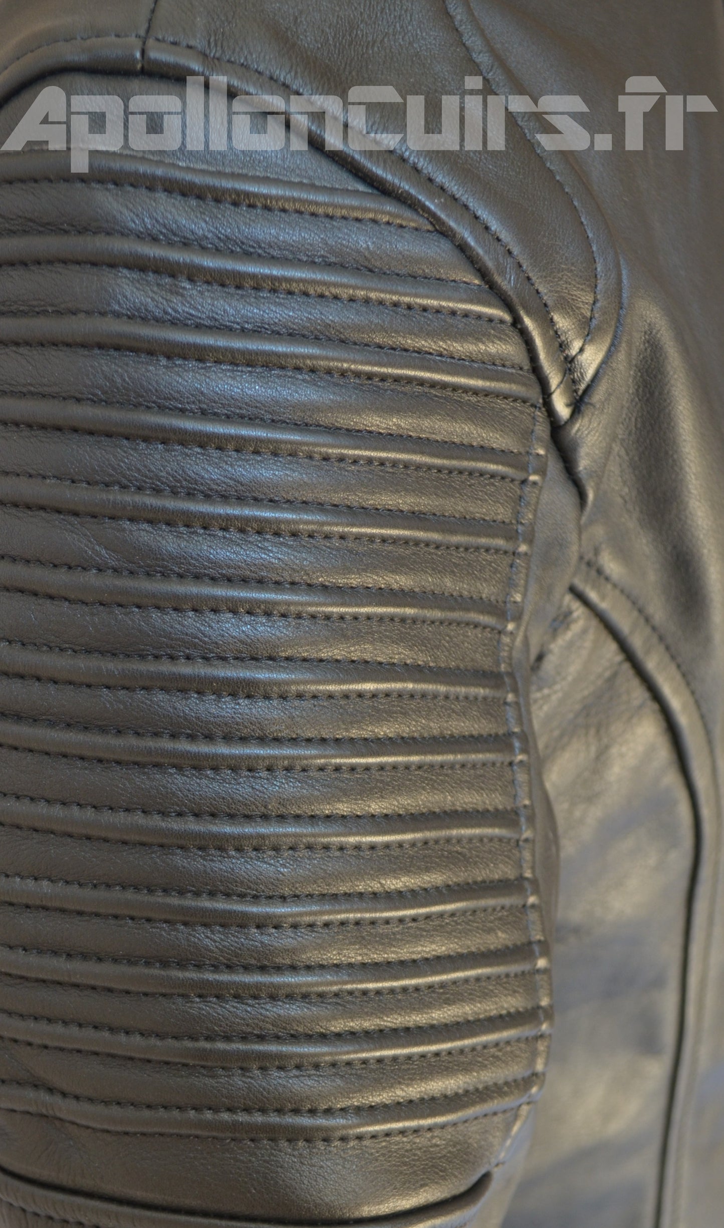 Blouson Moto Rétro Vintage Homme en Cuir Noir