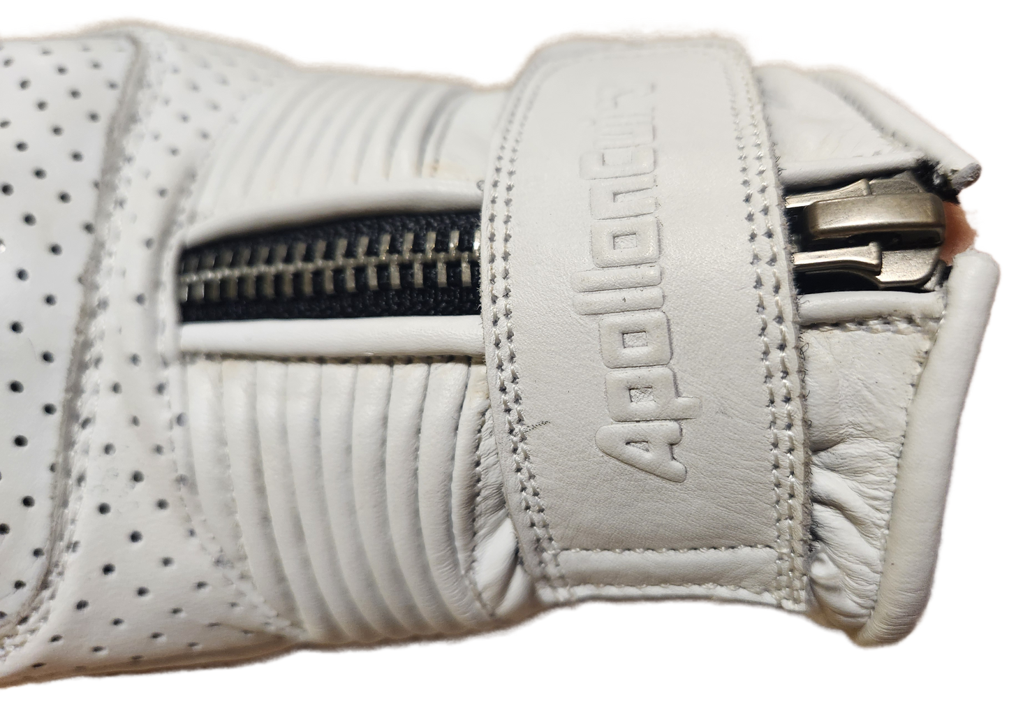 Gants Moto Eté 100% Cuir Blanc Vintage pour Femme