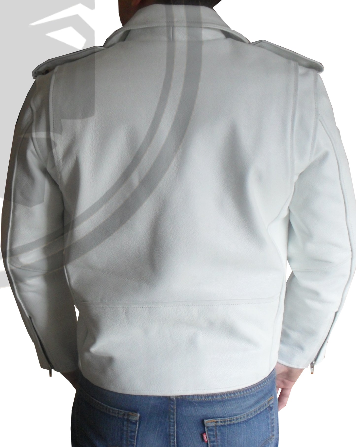 Blouson Moto Homme Style Perfecto Blanc