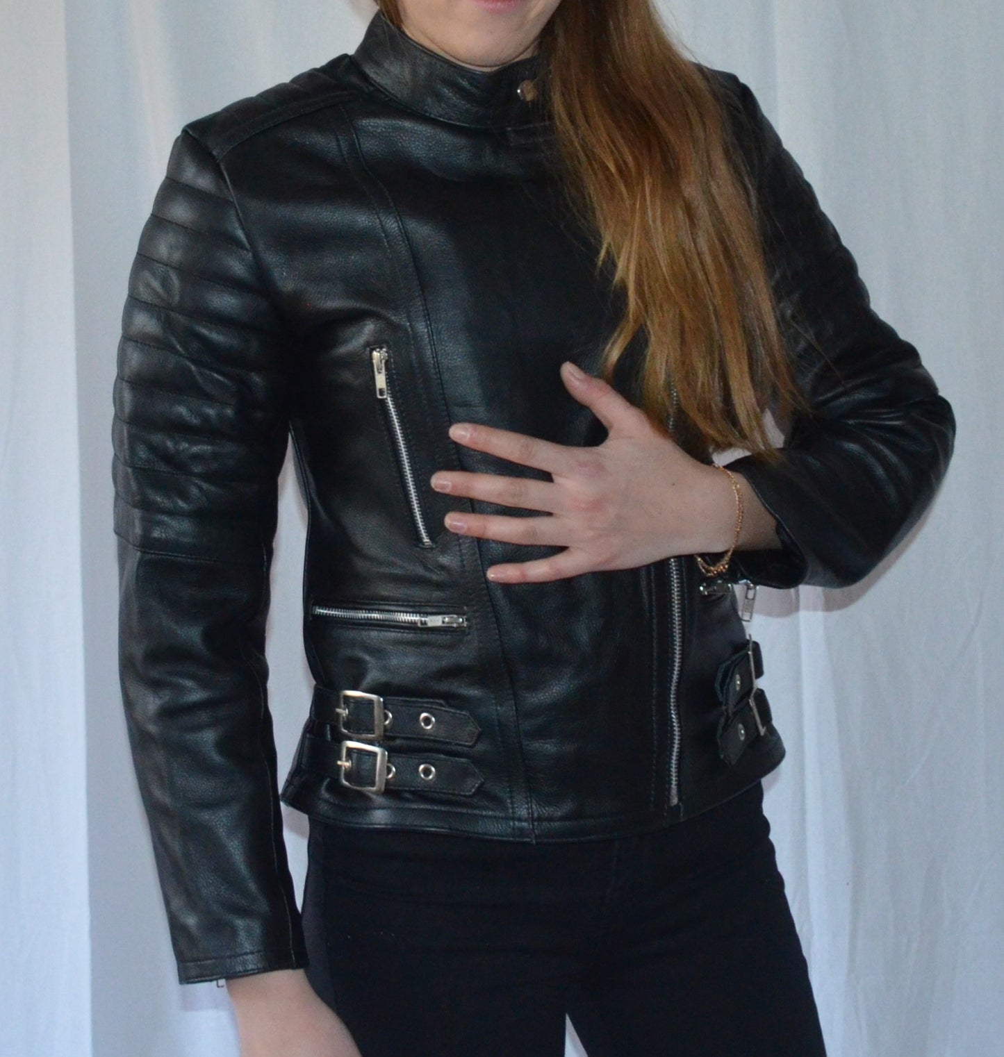 Blouson Moto Femme Style Perfecto Noir