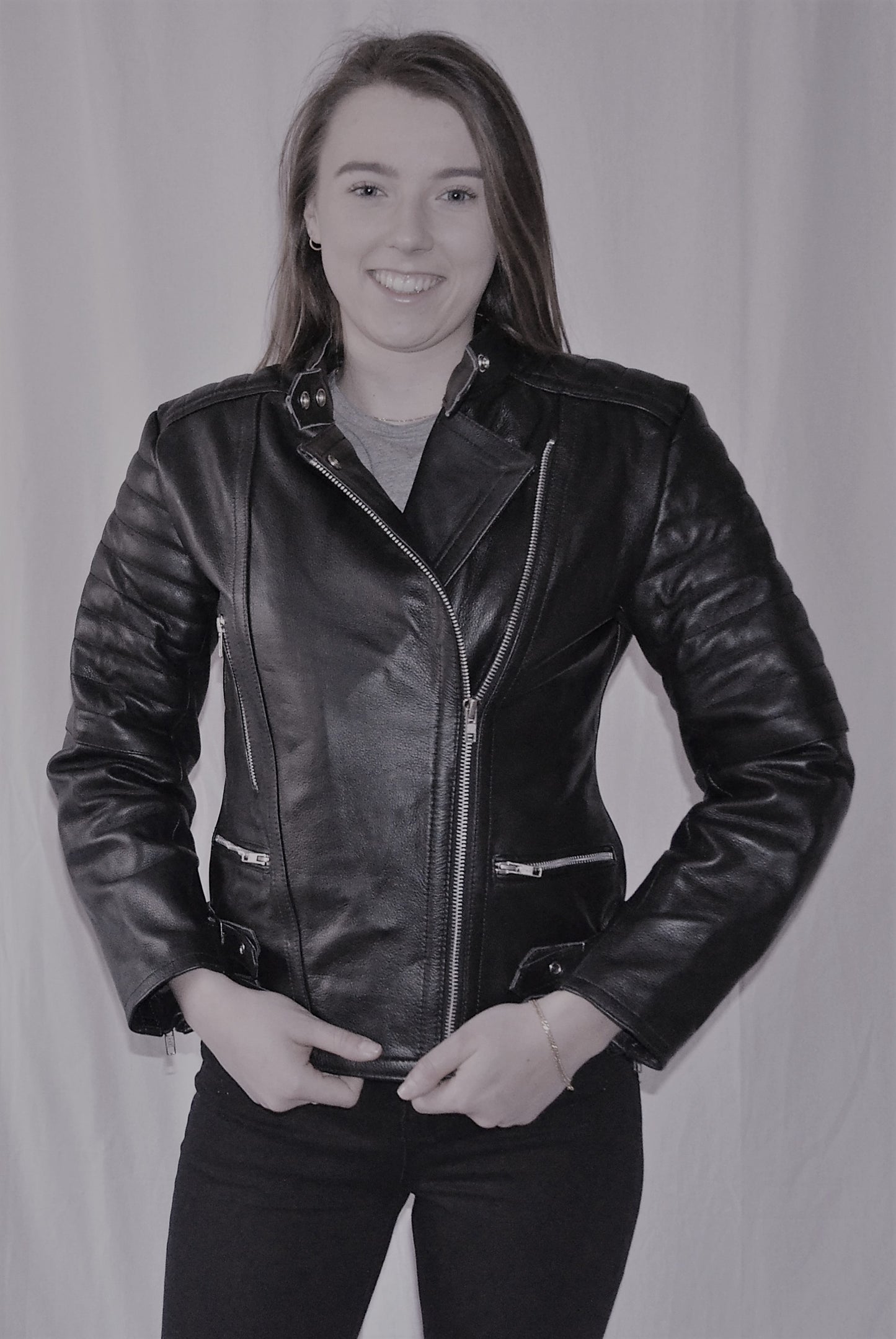 Blouson Moto Femme Style Perfecto Noir
