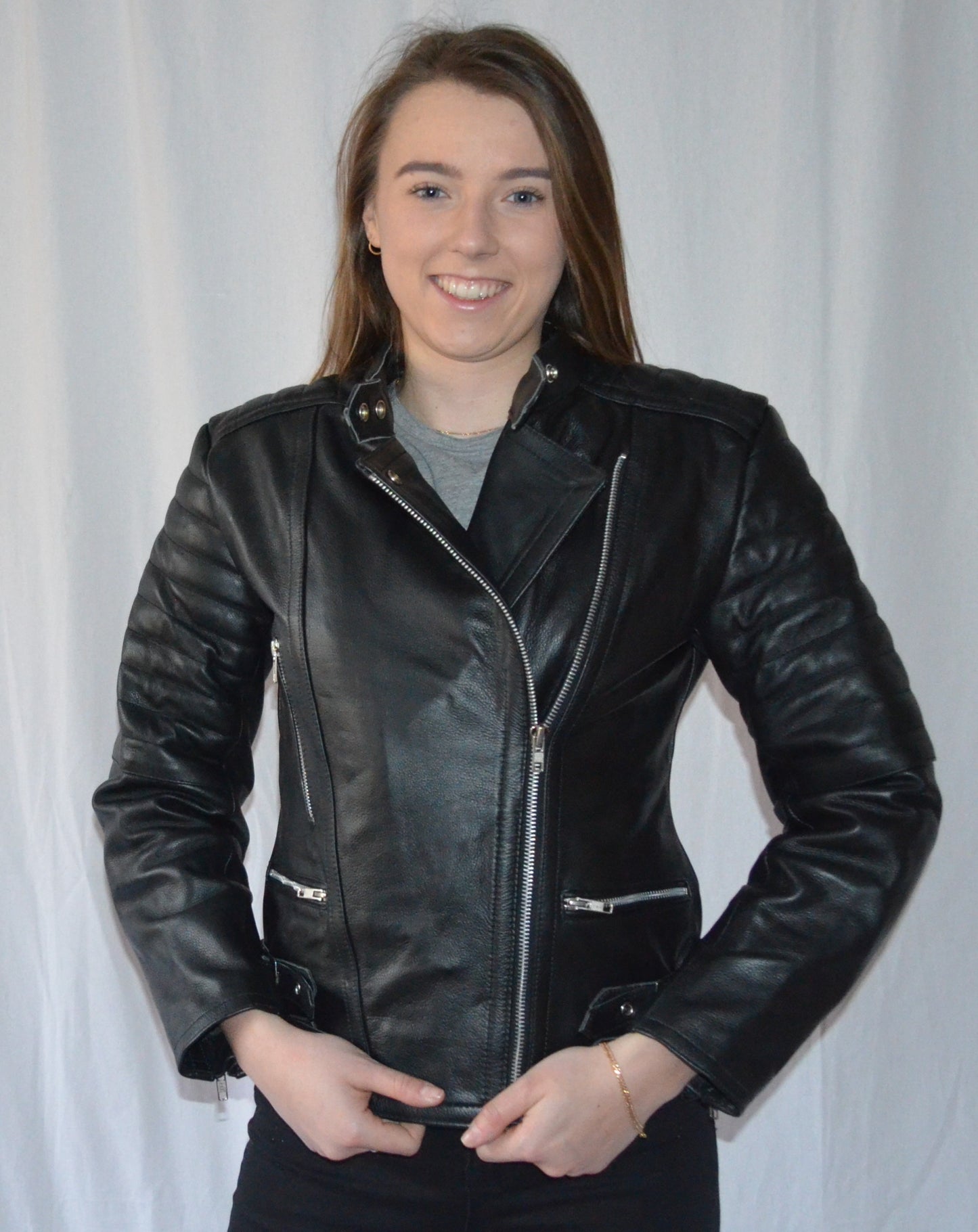 Blouson Moto Femme Style Perfecto Noir