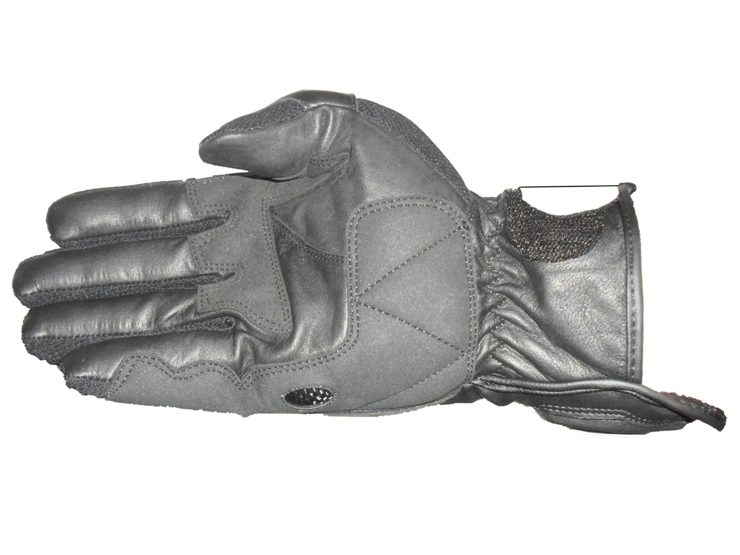 Gants Moto en Cuir et Textile Noir et Blanc