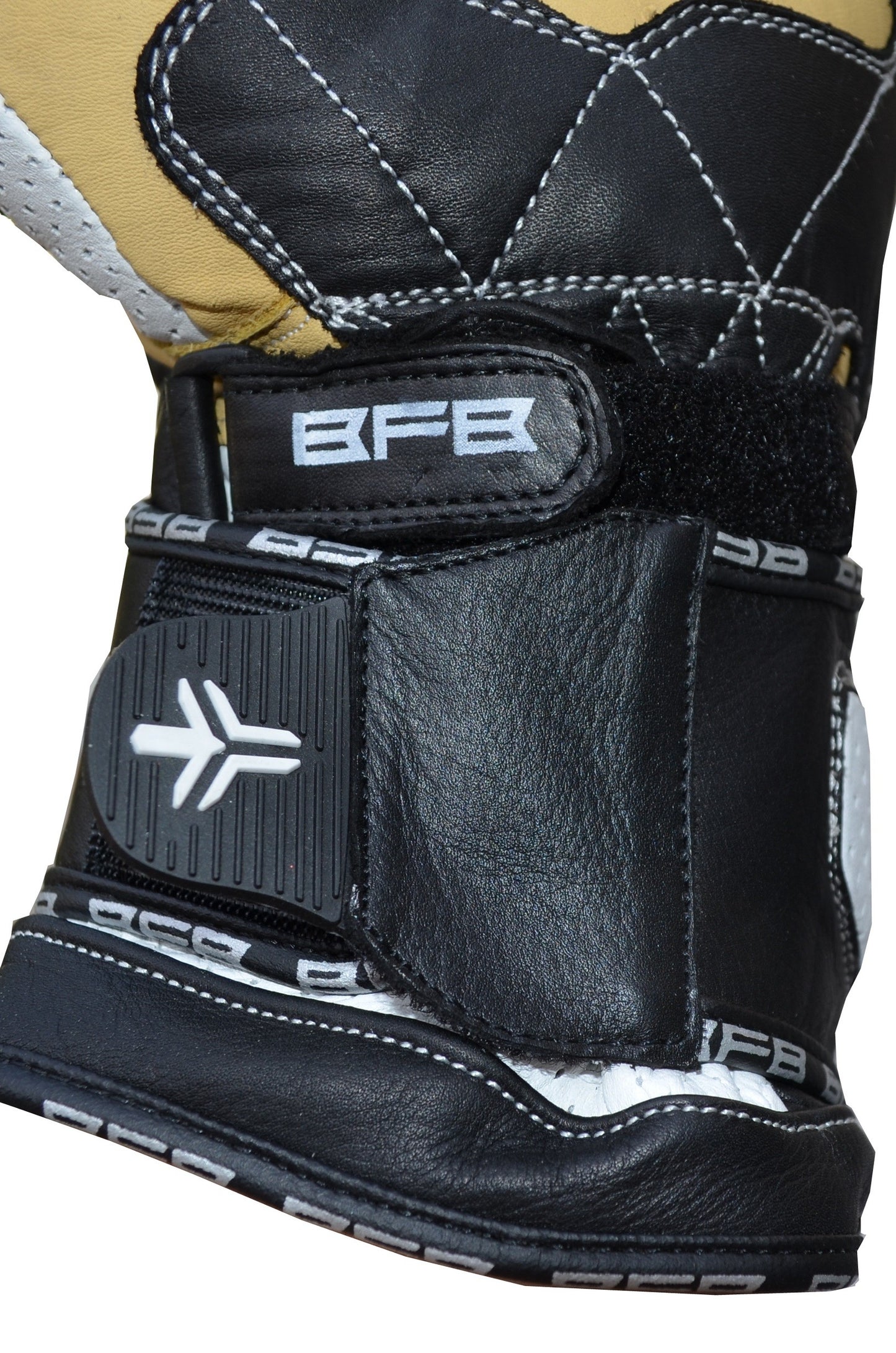 Gants Moto RACING en Cuir Noir et Blanc
