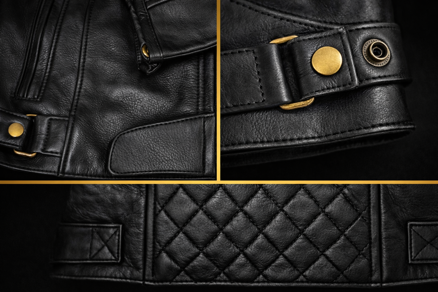 Blouson Moto Retro Noir pour Femme
