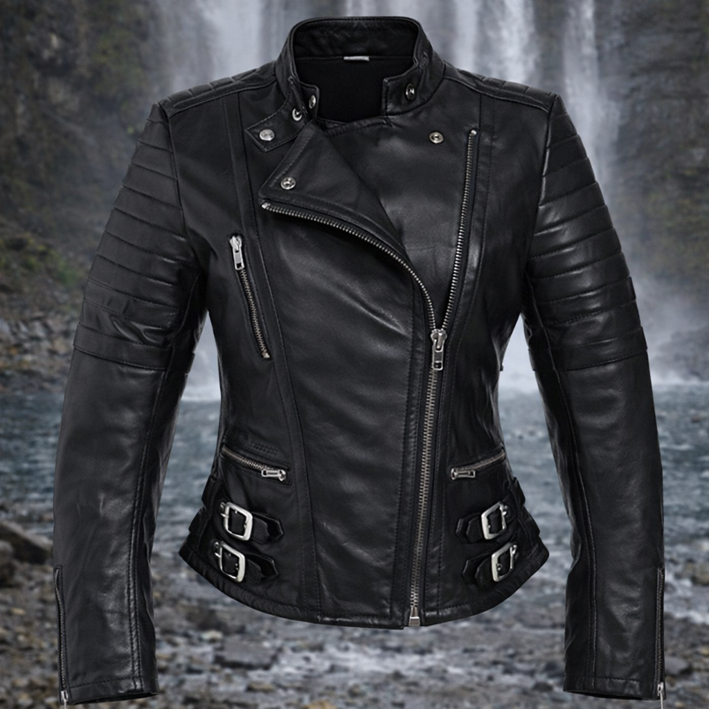 Blouson Moto Femme Style Perfecto Noir
