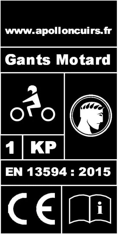 Gants Moto RACING en Cuir Noir et Bleu