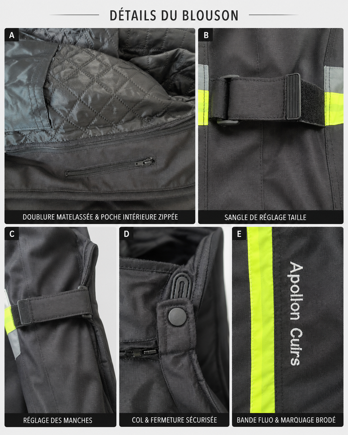 Blouson Moto Textile Sécurité