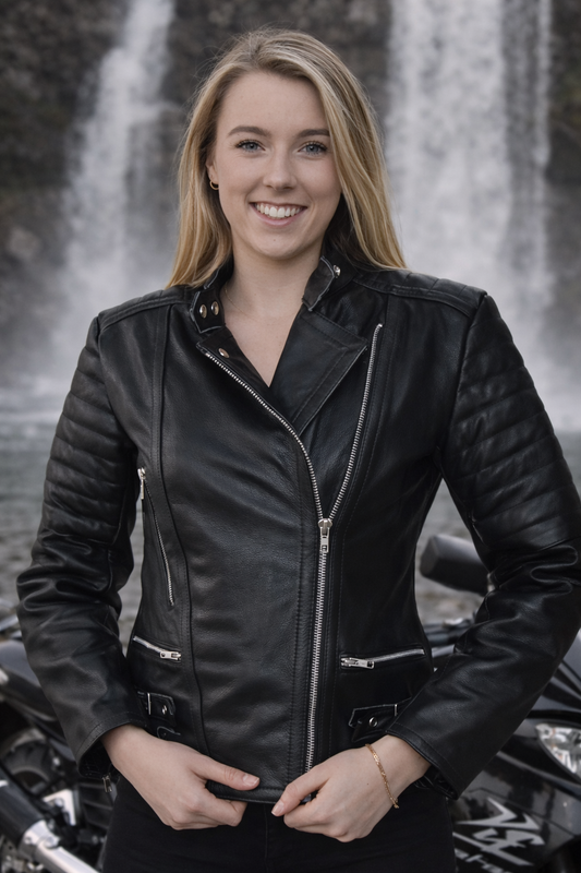 Blouson Moto Femme Style Perfecto Noir