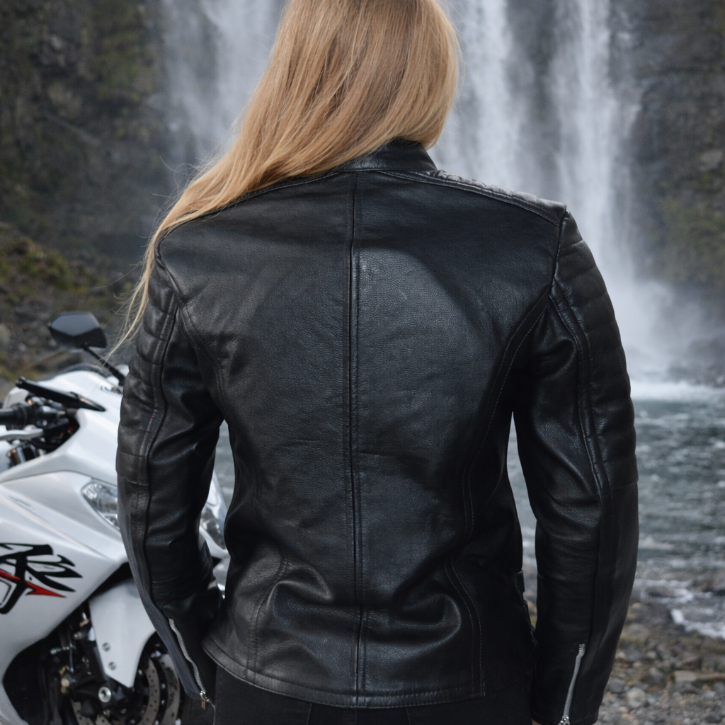 Blouson Moto Femme Style Perfecto Noir