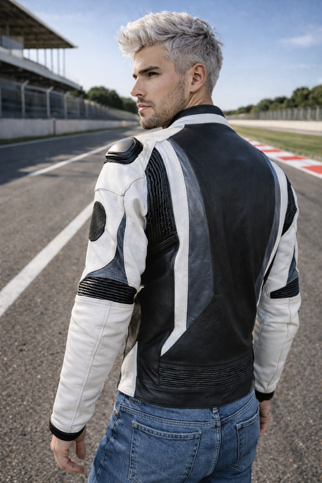 Blouson Moto Racing Eté Homme Cuir