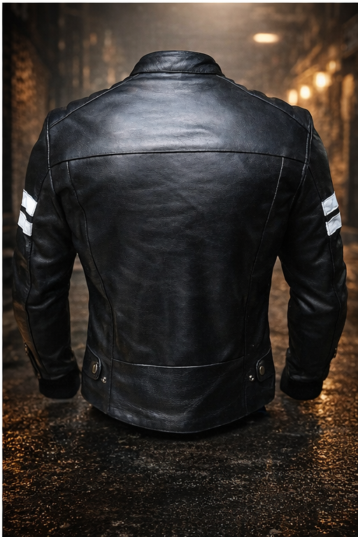 Blouson Moto Homme Noir VINTAGE en Cuir