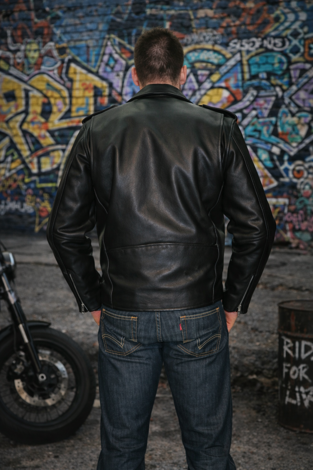 Blouson Moto Homme Style Perfecto Noir