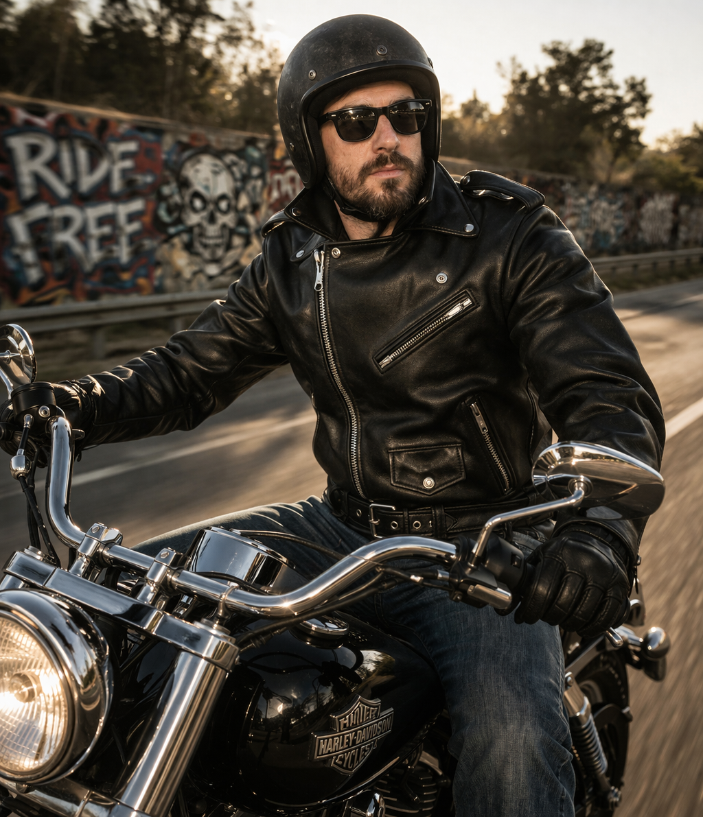 Blouson Moto Homme Style Perfecto Noir
