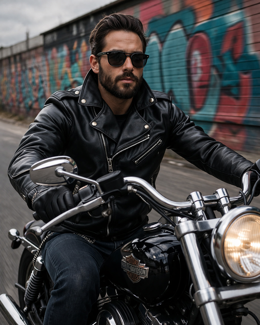 Blouson Moto Homme Style Perfecto Noir