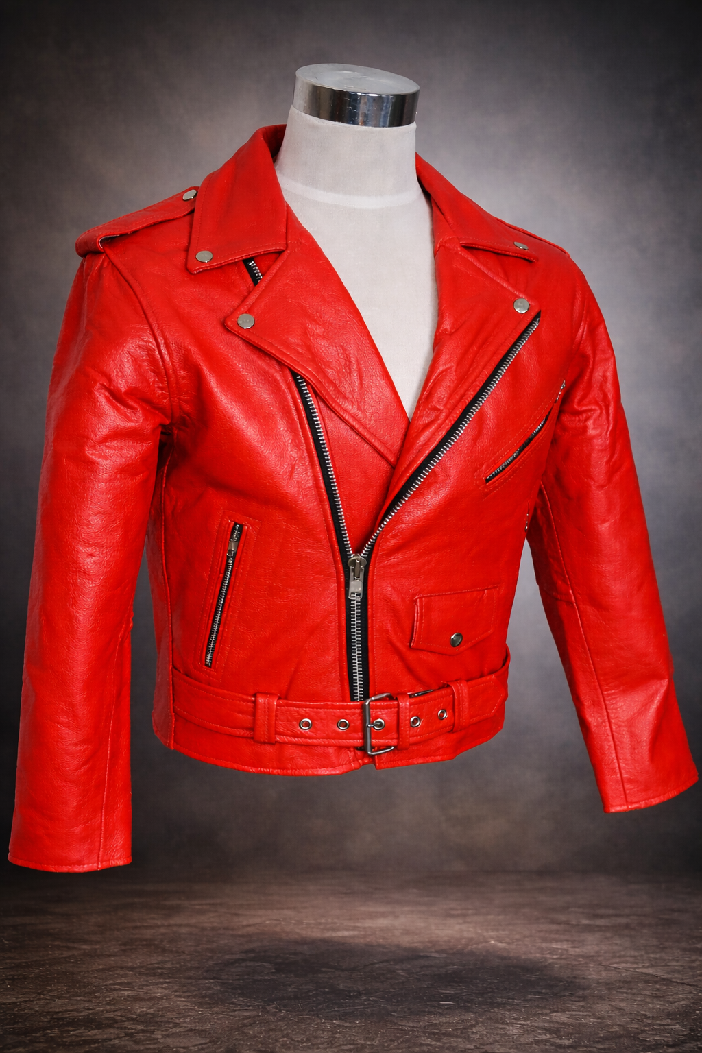 Blouson Moto Homme Style Perfecto ROUGE