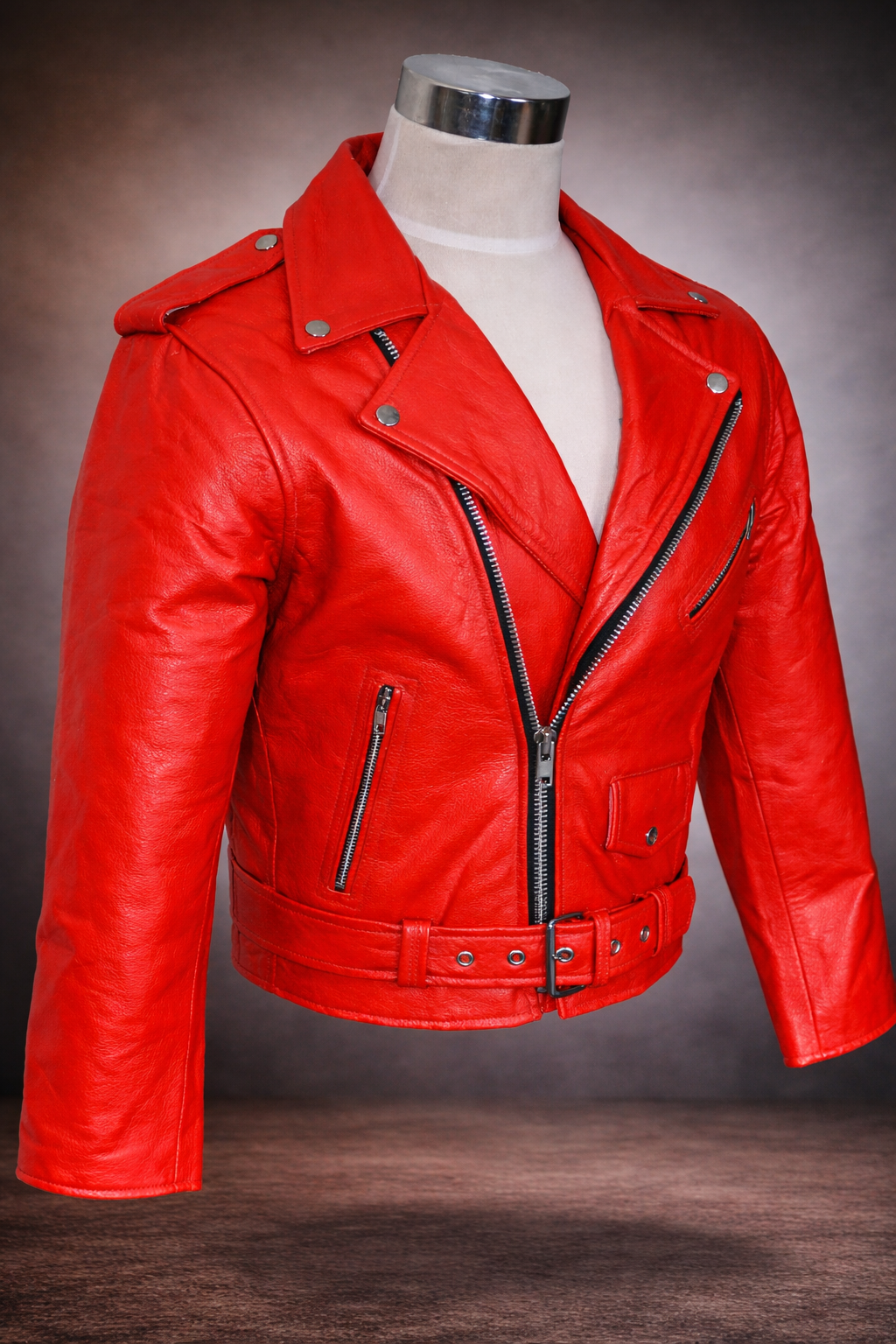 Blouson Moto Homme Style Perfecto ROUGE