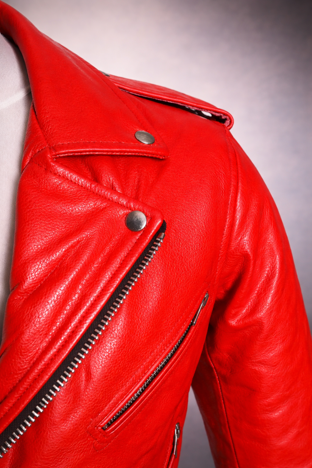 Blouson Moto Homme Style Perfecto ROUGE