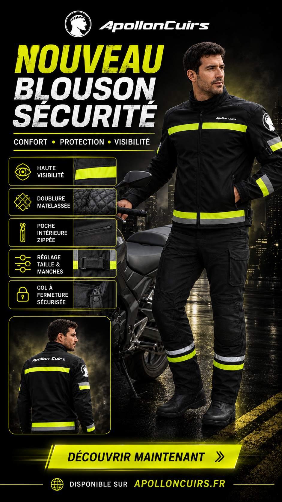 Blouson Moto Textile Sécurité